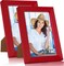 5x7 Picture Frame for Wall Hanging or Tabletop Display, Wall Mounting Horizontally or Vertically,Photo Frame with HD Plexiglass for Photos, Posters & Art Prints,Red,Frame,2 Pack